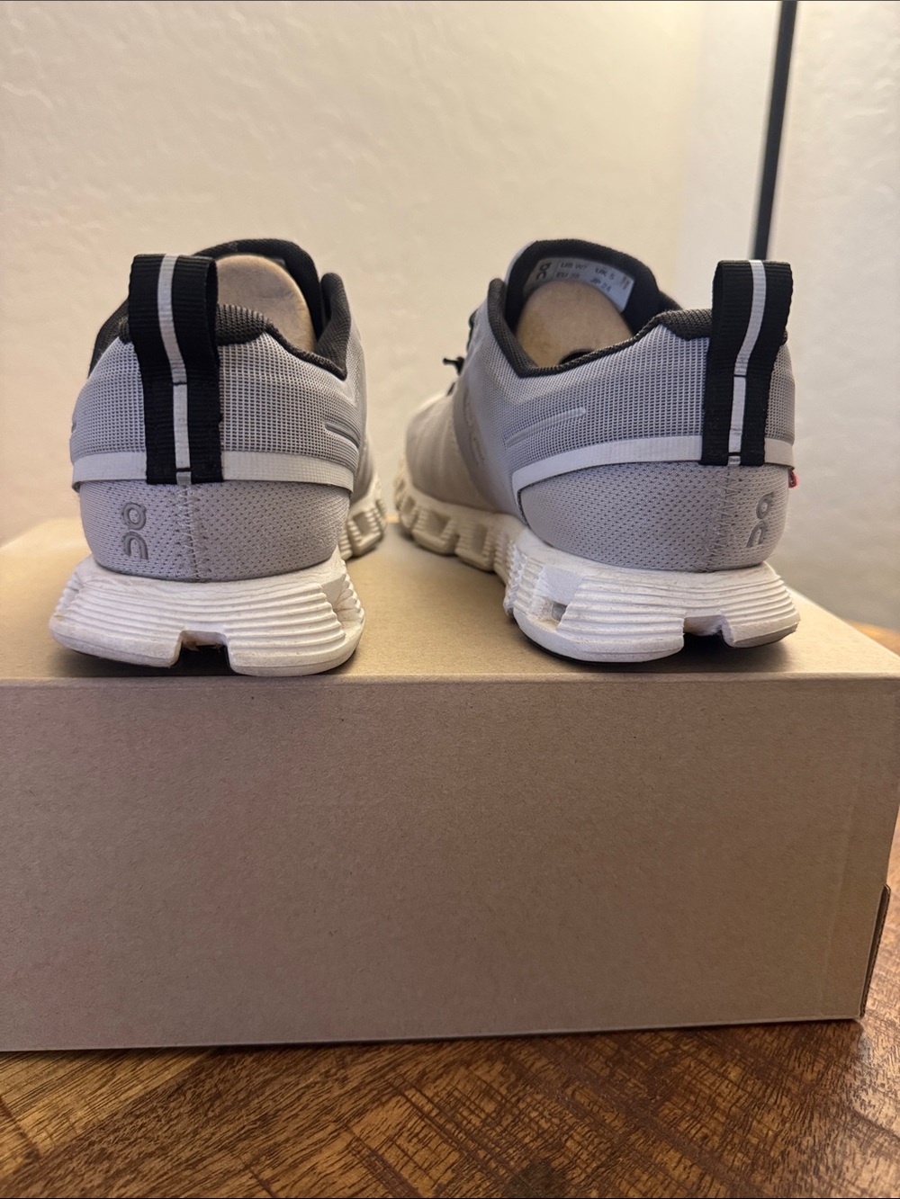 On Running Women's Light Gray and Black Athletic Sneakers - Picture 3 of 5